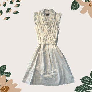 MAX AND CLEO - WHITE RUFFLE DRESS - SIZE 8